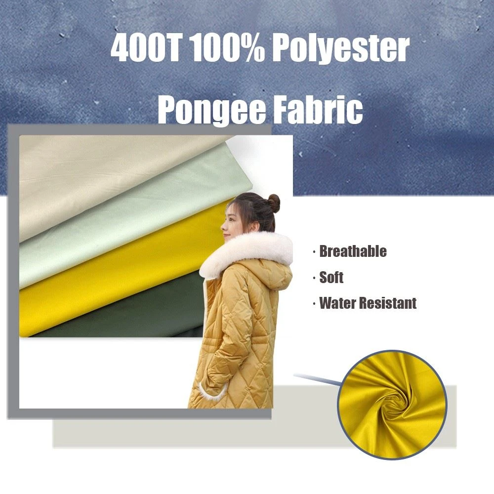 400t 100% Polyester Pongee Fabric 400t 100% Polyester Pongee Fabric