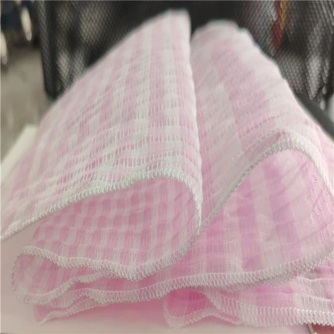 Silk Nylon Cotton Bubble Grid