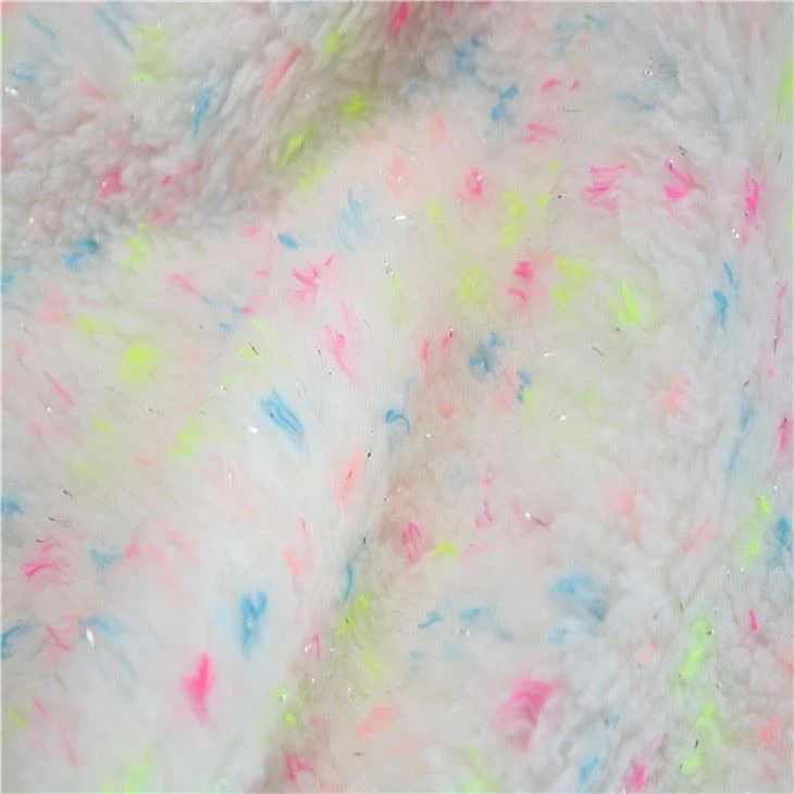 Colorful Silver Yarn Sherpa Fabric