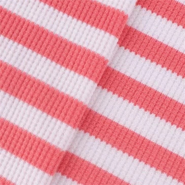 Colorful Striped Knitted Waffle Fabric